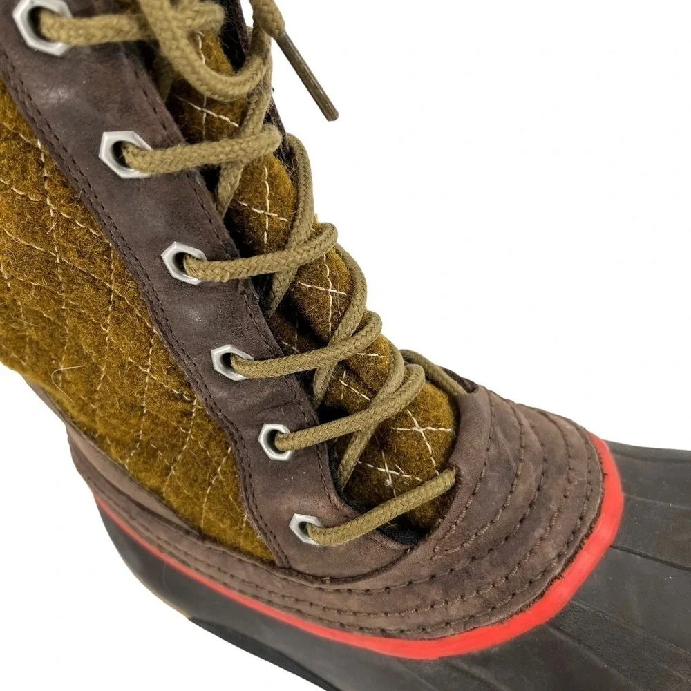 Sorel Boots Sorelli‎ Quilted Wool Green Brown Waterproof Women’s 10